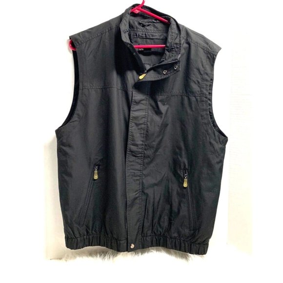 North End Mens Sz M Black Vest Full Zip Lined 100% Polyester Golf - Picture 1 of 4